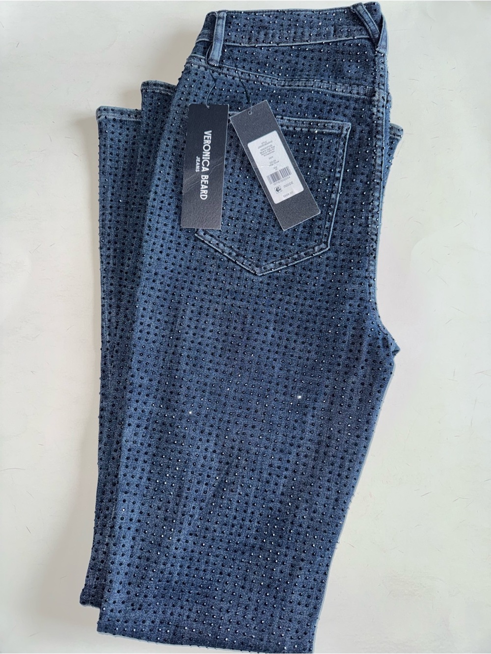 Veronica Beard Beverly Rhinestone Skinny-Flare Jean - Picture 12 of 14